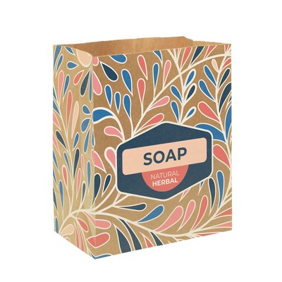 Multi-Sided Full-Color SOS Natural Paper Bag (8.5"x 10.25"x 5")