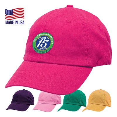 USA-Made 100% Cotton Unstructured Washed Twill Cap