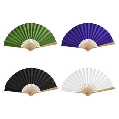 Full-Color Folding Bamboo Paper Hand Fan