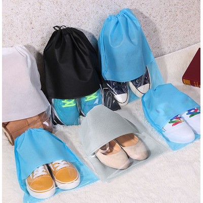 Non-Woven Drawstring Shoe Bag with Clear Window