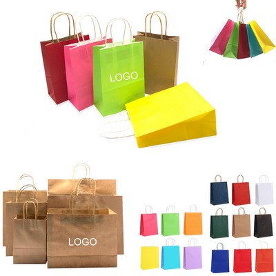 8 1/4" Middle Size Eco Friendly Craft Paper Shopping Gift Tote Bag