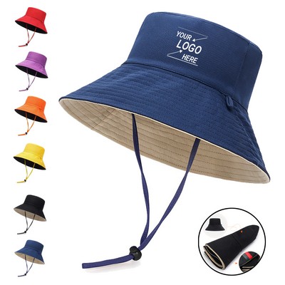 Reversible UV Protection Bucket Fishing Hat