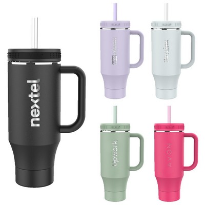 Takeya® 40 oz. Straw Tumbler with Handle, Laser Premium