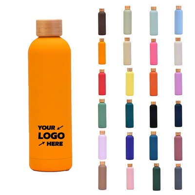 32 Oz. Insulated Bottle With Bamboo Lid