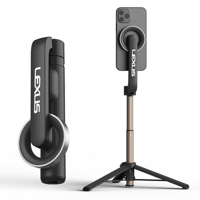 Portable Magnetic SelfieStick Tripod with Remote Cellphone Stand for iPhon 14 13 12 Pro