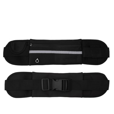Large Capacity Reflective Waist Pack Two Zipper Pockets Sports Waist Pocket Bag