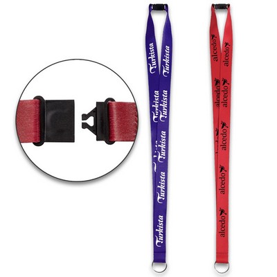 3/4" Full Color Sublimated Metal Oval Hook Polyester Lanyard