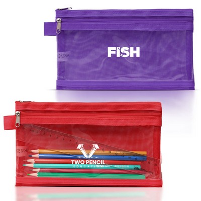 Twin Pocket Pencil Pouch ( 8.5" X 5" X 0.5" )