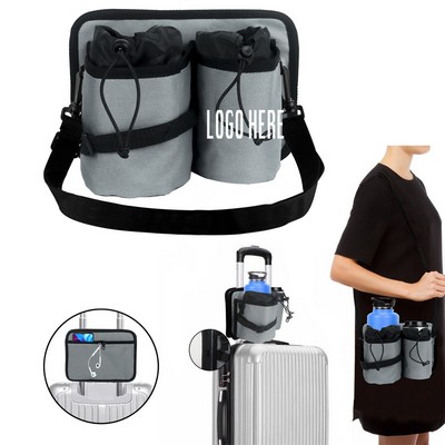 Hands Free Cup Holder For Luggage Handle