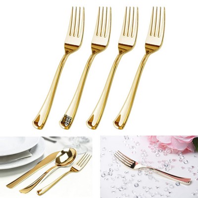 Gold Disposable Plastic Forks