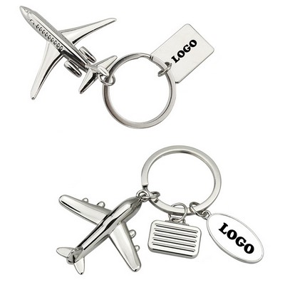 Creative 3D Model Aircraft Keychain