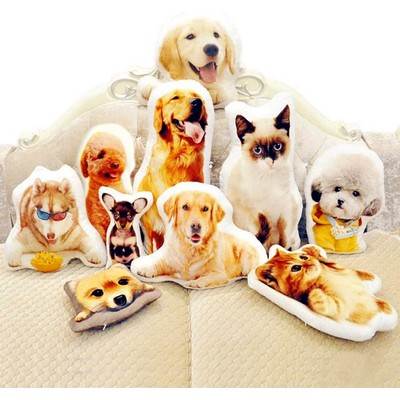 15'' to 20" Custom Pet Dog Pillow with Photo Personalized Photo Shaped Dog Cat Face Pillow