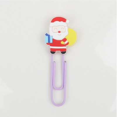 Dark Luminous Charm Christmas Santa Paper Clip Custom Shaped Bookmark Paper Clasp Noctilucent Charm