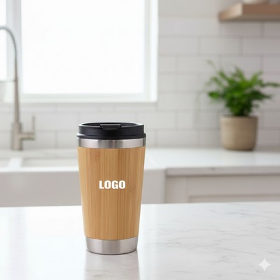 450Ml Bamboo Stainless Steel Cups Mug