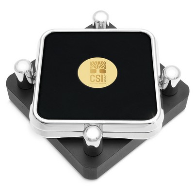 Set of Two Square Coasters Silver