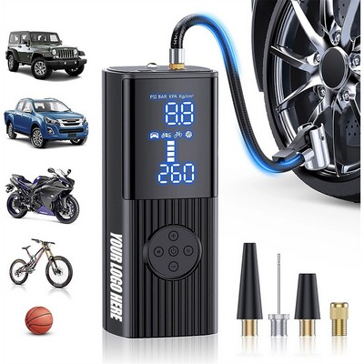 Portable Air Compressor with Pressure Gauge Emergency Light