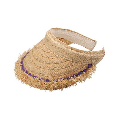 Raffia Straw Clip-On Visor