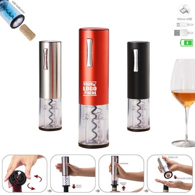 Rechargeable Metal Automatic Electric Wine Opener With LED Light