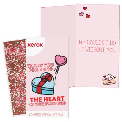3.5Oz Belgian Chocolate Valentine's Day Greeting Card -Thank You for Being the Heart of Our Business