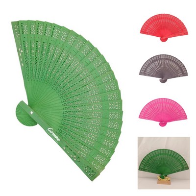 Natural Wood Foldable Hand Fan