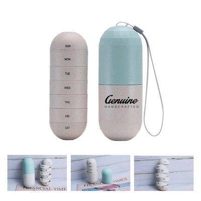 Natural Grain Fiber 7-Day Waterproof Pill Box