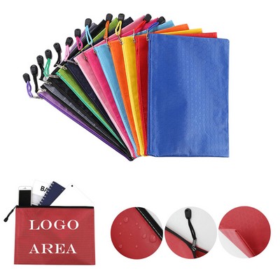 A4 Water Resistant Canvas Document Organizer Zipper Pouch 13"x9 1/2"