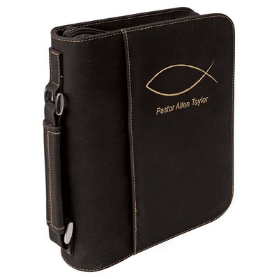 Leatherette Book/Bible Cover w/ Handle & Zipper