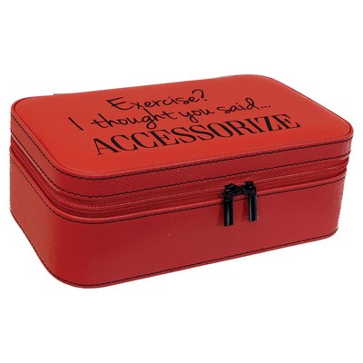 7.5" X 4.5" Red Leatherette Jewelry Box