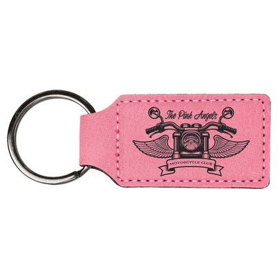 Leatherette Rectangle Keychain