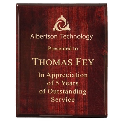9" x 12" Premium Rosewood Piano Finish Plaque