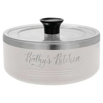 Polar Camel White 1.25 Quart Serving Bowl with Lid