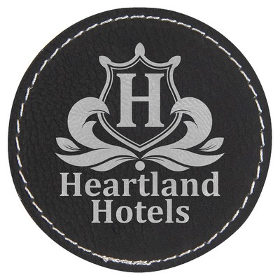 Round Leatherette Patch with Adhesive