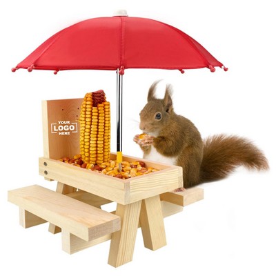 Outdoor Wooden Squirrel Feeder