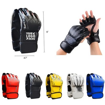 Latex Half-Finger Boxing Gloves w/ Open-Palm Design