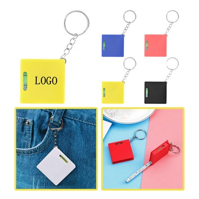 Plastic Tape Measure Level Keychain