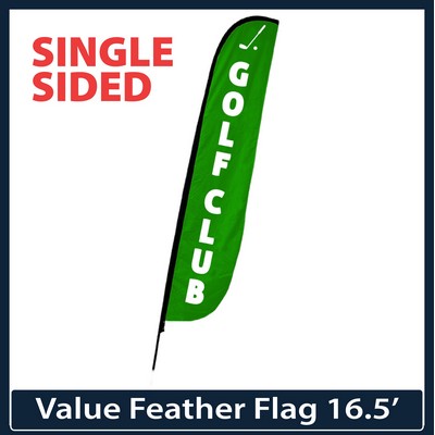 Value 16.5' Feather Flag - Single Sided Graphic Only