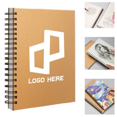 Spiral 40 Sheets Notebooks W/ Kraft Cover