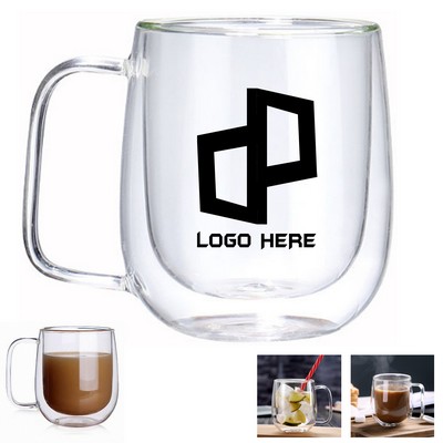 12Oz Double-Wall Glass Coffee Cups Mug