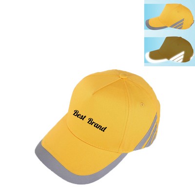 Yellow Hat with Reflective Stripes