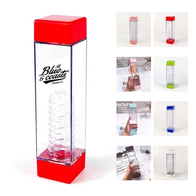 16 Oz Square Water Bottle with Fruit Infuser