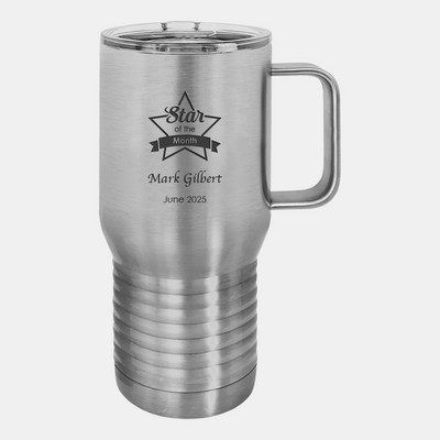 Polar Camel Vacuum Silver Insulated Travel Mug with Slider Lid, 20oz
