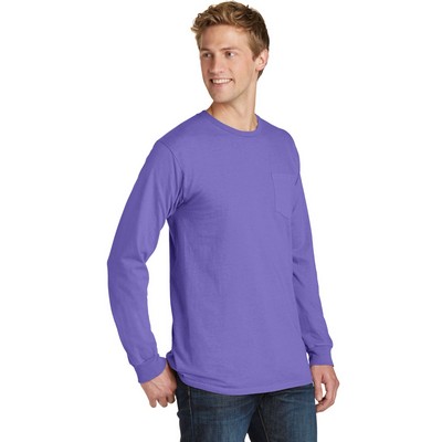 Port & Company Beach Wash Garment-Dyed Long Sleeve Pocket Tee