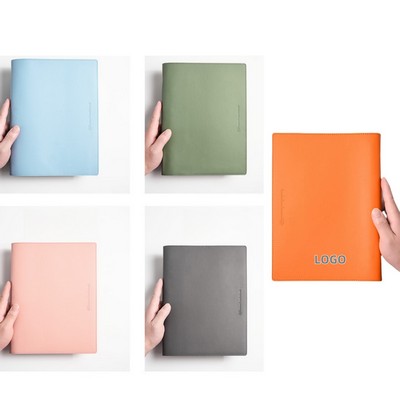 A5 Solid-color Soft Leather Loose-leaf Notebook