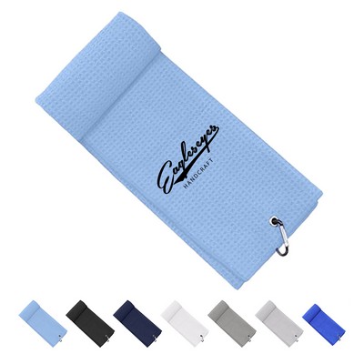 Microfiber Waffle Weave Golf Towel