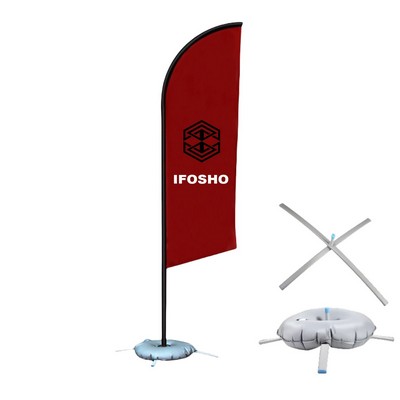 9FT Custom Knife-Shaped Feather Flag Single-Sided Advertising Flag with Pole Kit for Event