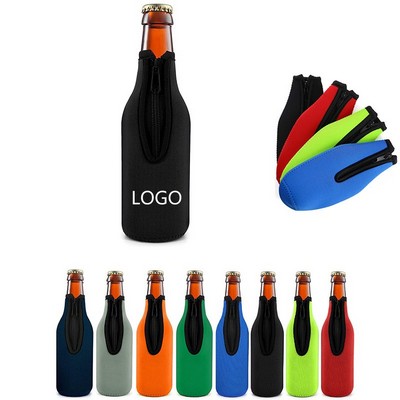 Portable Beer Bottle Sleeves with Zipper
