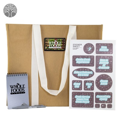 Sustainable Tote, Stone Paper Notebook & Recycled Pen Gift Set