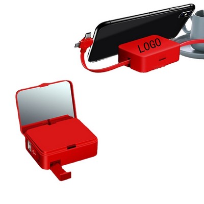 Macaroon Mirror Phone Stand 3-in-1 Data Cable