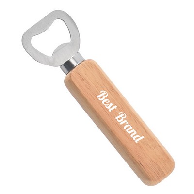 Durable Thick Solid Wood Handle Beer Opener