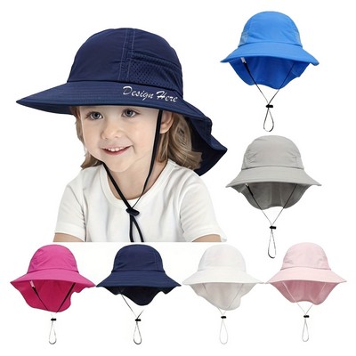 Beach Hat With Neck Flap For Children
